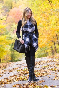 fall jacket and boot outfit