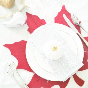 maple leaf place setting and silver accents