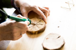 Use the wood burning tool to draw your design