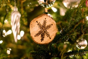 Wooden snow flake ornament
