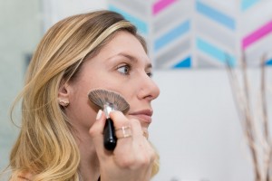 Apply foundation with fan brush