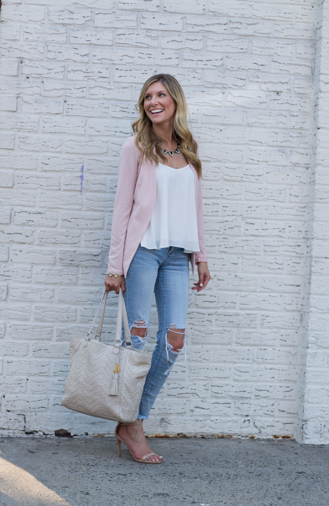 blush casual outfit details