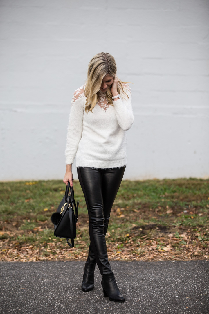 Romwe Lace Mohair Sweater under $25
