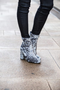 Gray Velvet Booties perfect for winter