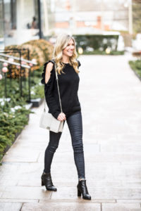 Romwe Cold Shoulder Ruffle Sweater under $20