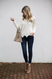 Scalloped Hem Sweater and Cropped Jeans