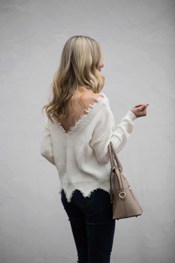 Scalloped Hem Sweater and Cropped Jeans
