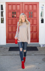 Red Dress Boutique Gray Fold Sweater