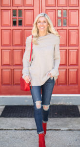 Red Dress Boutique Gray Fold Sweater