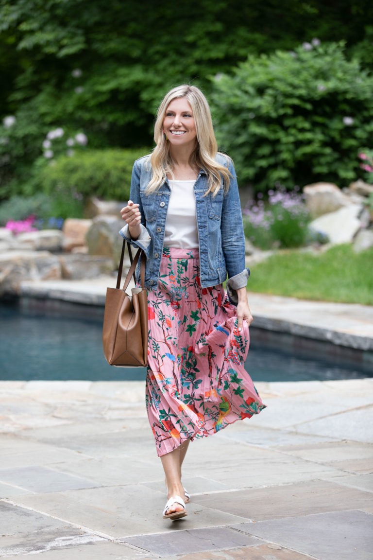 Floral Pleated Skirt - The Glamorous Gal | Everything Fashion