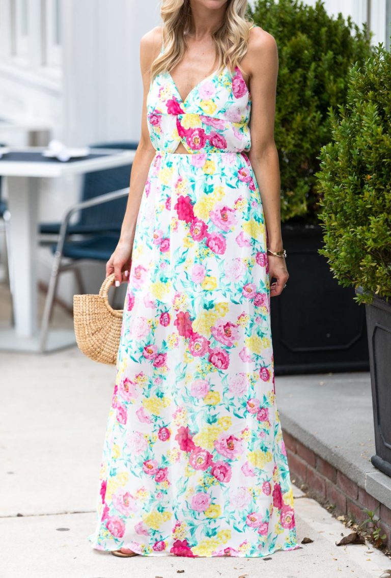 Bright Floral Maxi Dress - The Glamorous Gal | Everything Fashion