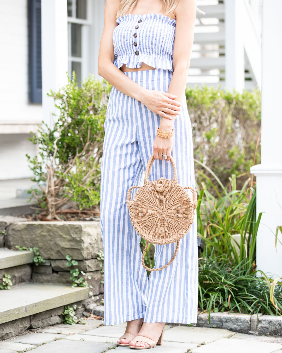 Shein Striped Pants and Crop Top