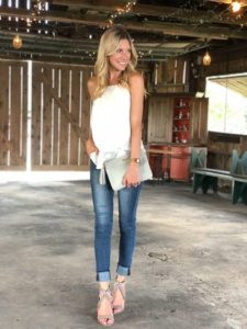 Loft White Tank Top and Jeans