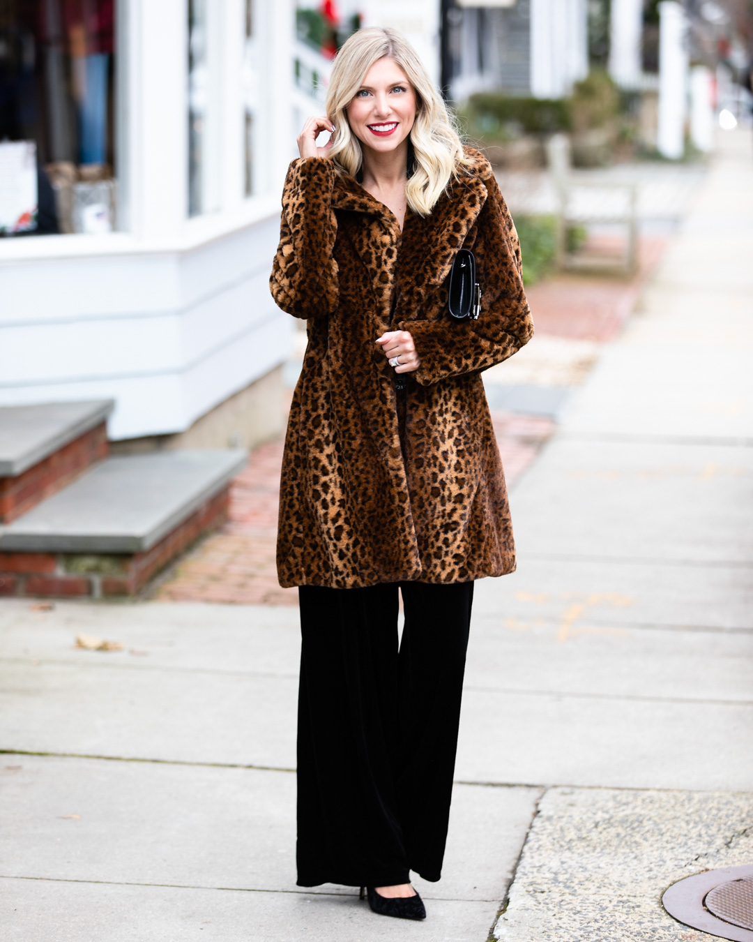 Kensie Velvet Jumpsuit and Leopard Jacket