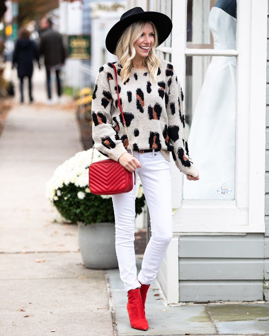 VICI Leopard Sweater & Red Accessories