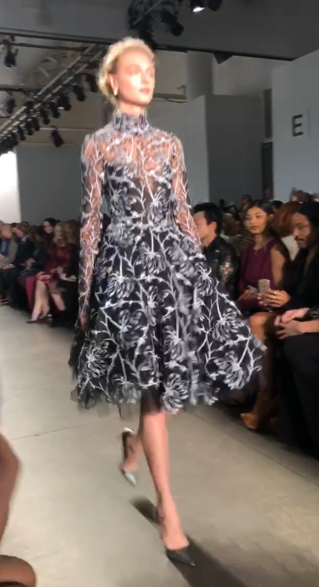 Pamella Roland Lace A-Line Dress