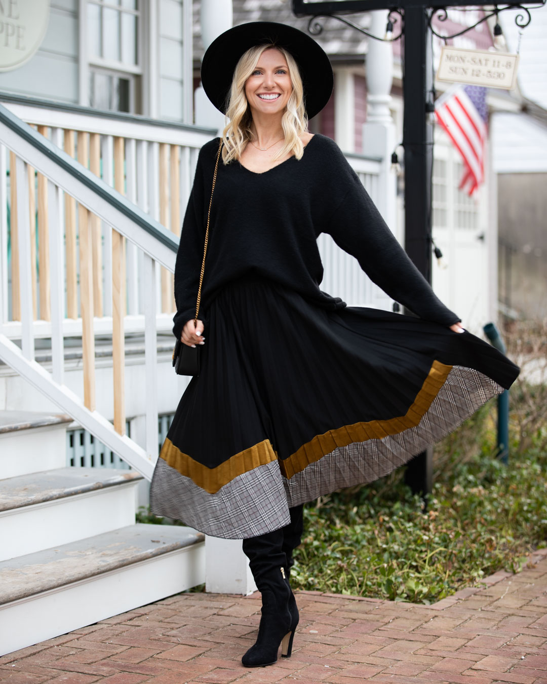 Black and Gold Maxi Skirt