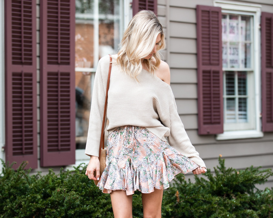 Neutral Sweater and Skirt  The Glamorous Gal  Everything Fashion