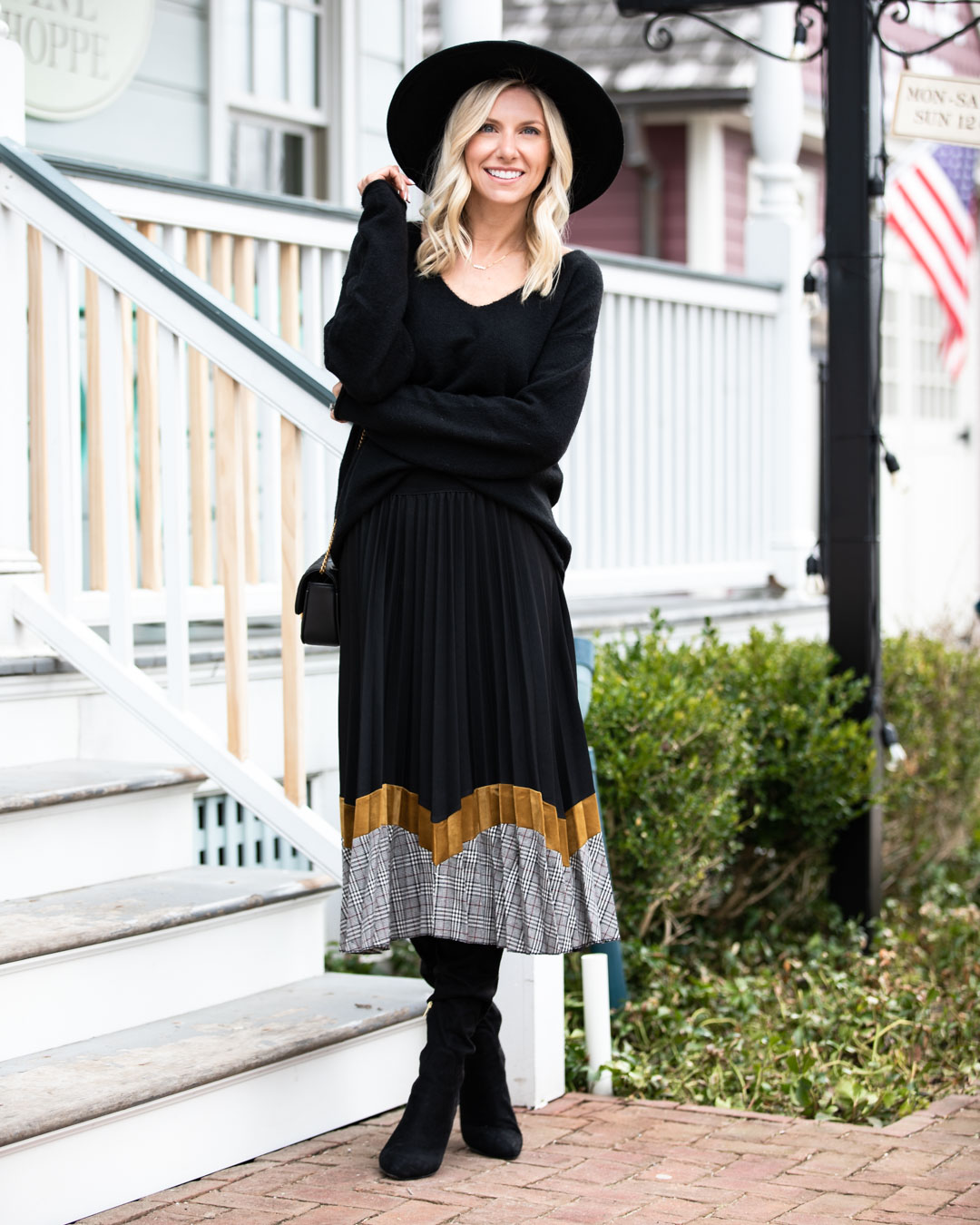 Black and Gold Maxi Skirt