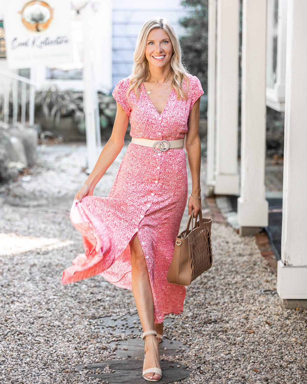 casual maxi dress with slit The Glamorous Gal