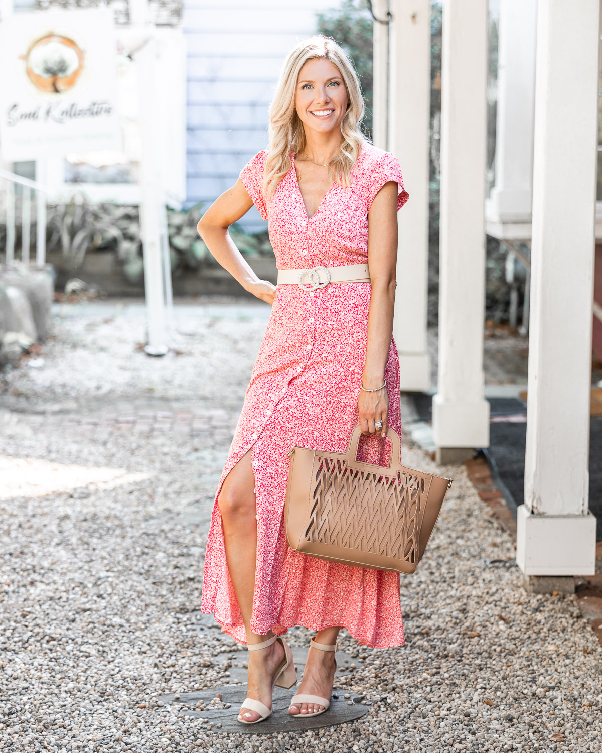 maxi dress with button up detail The Glamorous Gal