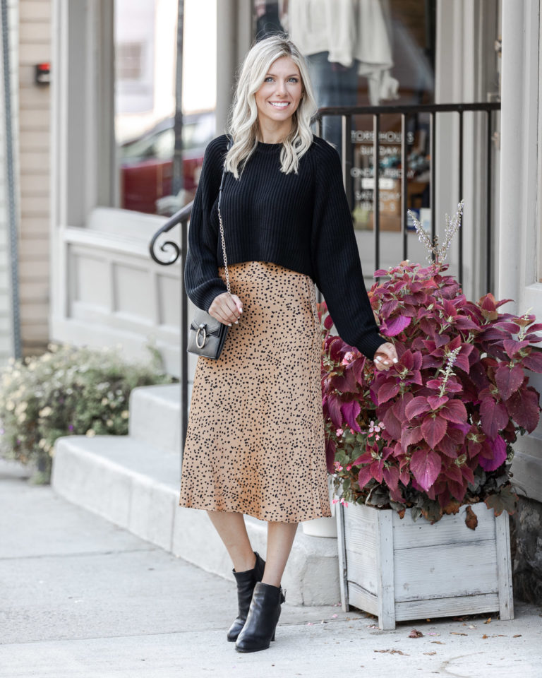 Leopard Silk Midi Skirt - The Glamorous Gal | Everything Fashion
