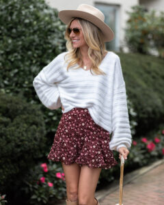 Sweater and Floral Skirt