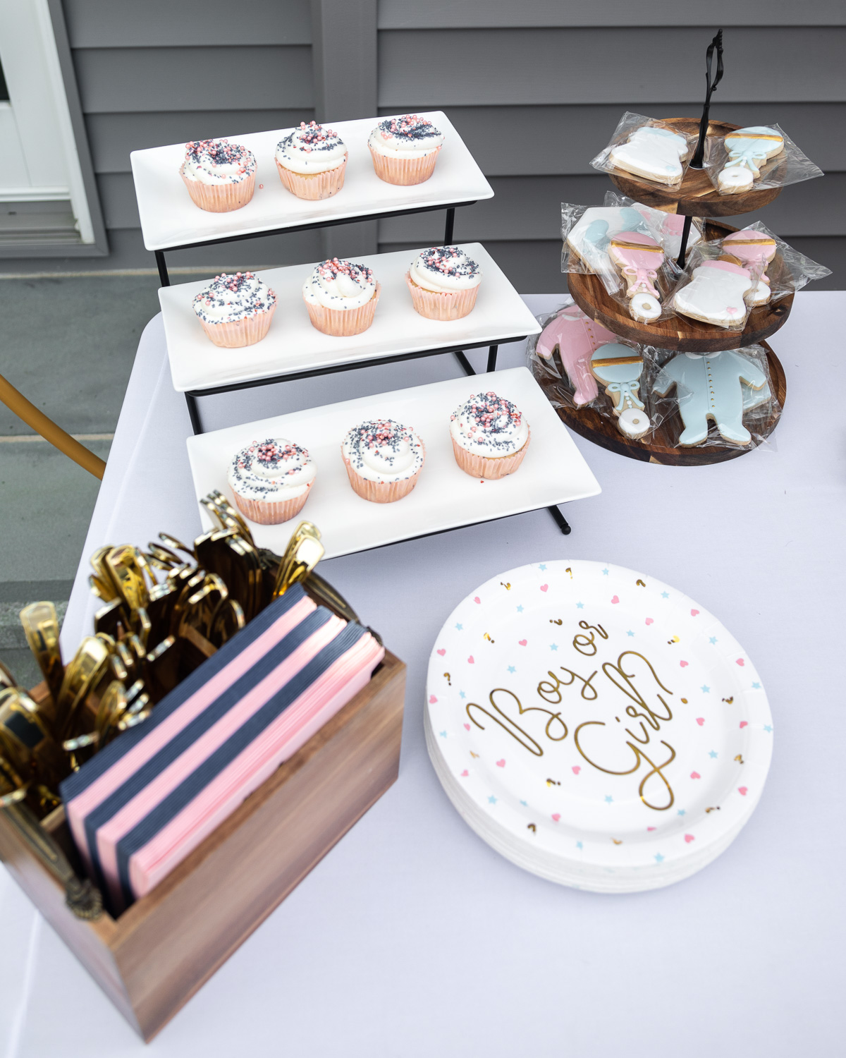 lawler-gender-reveal-party-dessert-table-cupcakes-and-sugar-cookies-the-glamorous-gal-blog
